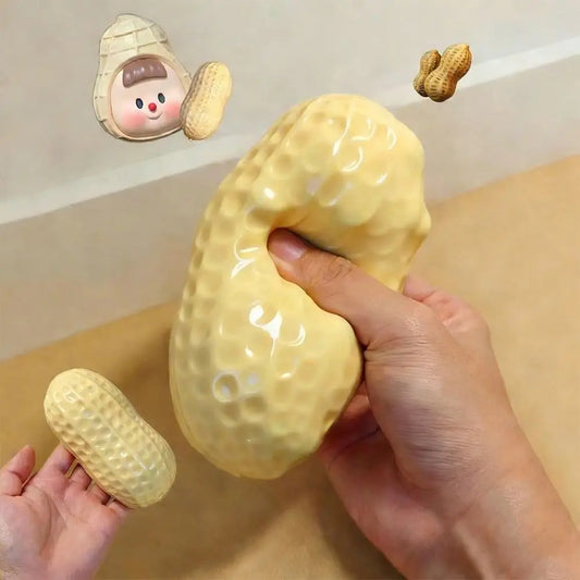 Simulated Peanut Squeeze Fidget Toy Soft Stress Relief Toy Sensory Anti-Stress Toy for Kids Adults Party Gift