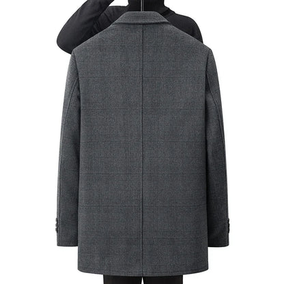2024 Autumn and Winter Wool Coat Men's business Casual Trench Coat Men Woolen Coats Winter Coat with a down inner liner Men
