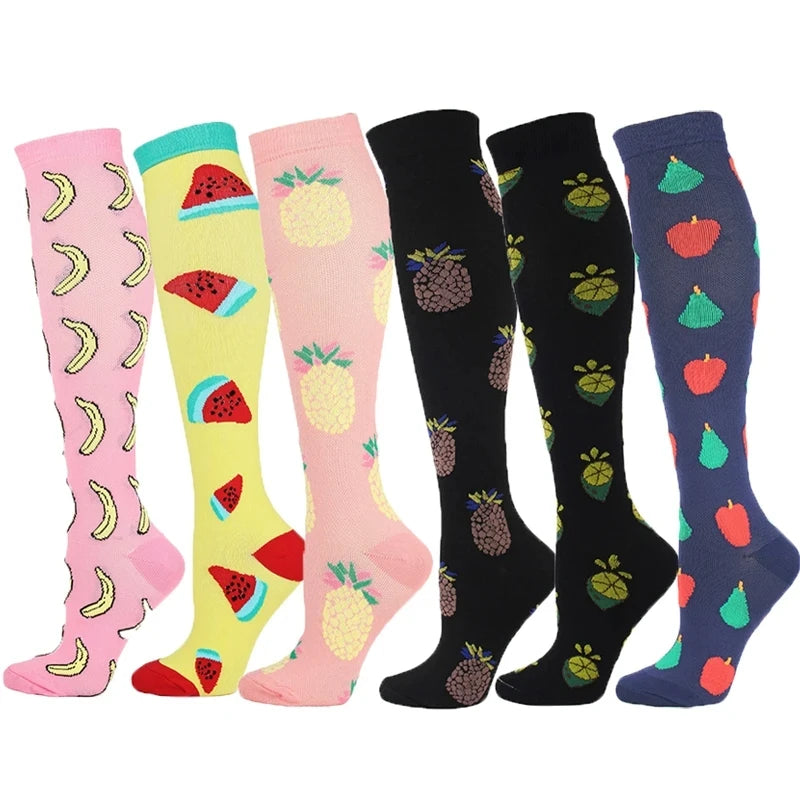 3/5/6 Pairs Compression Socks Exercise Mountaineering Running Sports Socks Elastic Medical Blood Circulation Swelling Nurse Sock