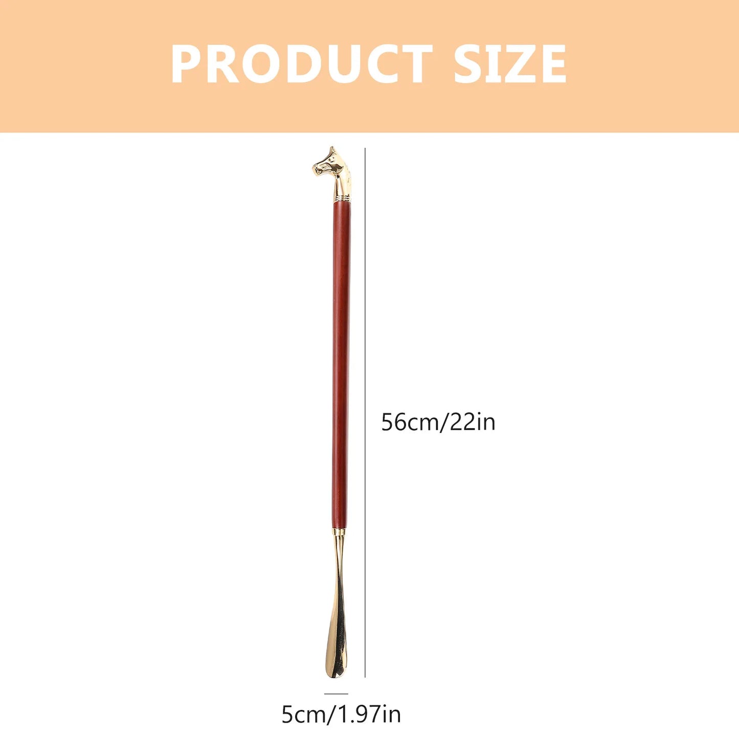 Long Handle Shoe Horn Wooden Copper Shoehorn Ergonomic Shoe Lifter for Elderly Pregnant People Back Knee Pain Relief Household