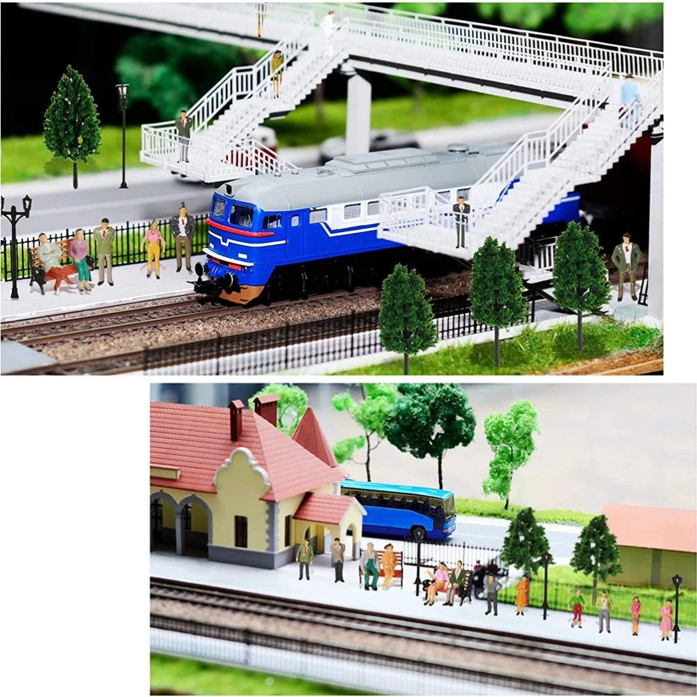 Model Miniature 1:87 HO Scale Architectural Painted Models Human Scale Model ABS Plastic People Figures Random Poses 50/100Pcs