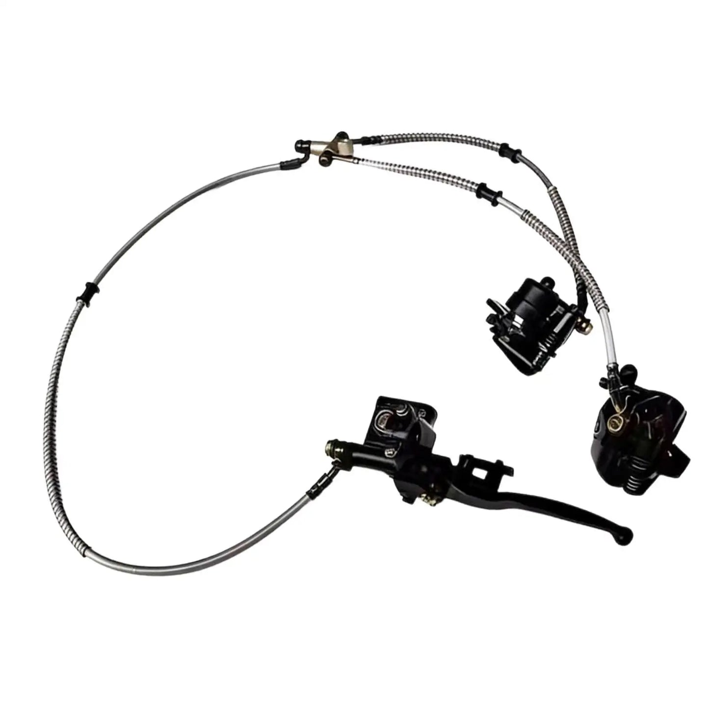 Front Twin Brake Caliper Master Cylinder Assembly, Easy to Install, Go Kart Brake Kit for , Golf Cart Accessories
