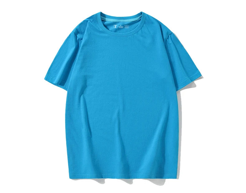 Simple White Oversize T-shirts For Women Cotton Summer Green T Shirts Women Short Sleeve Loose Blue T Shirt Women Yellow Top Tee