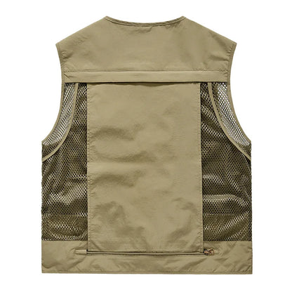 FGKKS Men Multi Pockets Vest Men's New Breathable Outdoor Fishing Vest Quality Design Leisure High Tech Male Jacket
