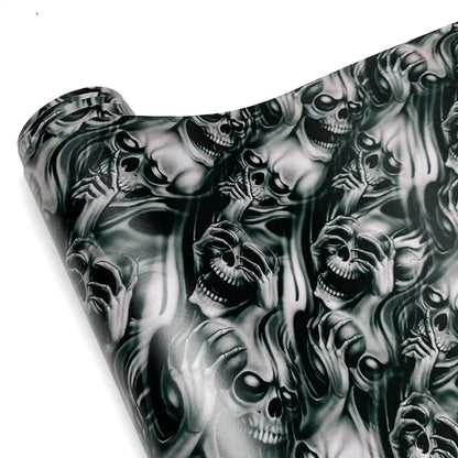 Car Stickers Skull Cartoon Printed Camo Car Body Film Adhesive Vinyl Motorcycle Sticker Waterproof Wrap Vinyl Car Accessories