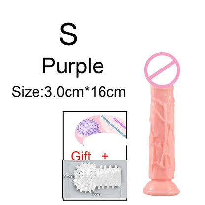 Cheap Women Erotic Anal 5 Colors Big Transparent Dildo Suction Cup Jelly Dick Sex Toys Soft Clitori Vaginal Masturbators Penis