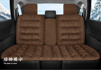 Plush Down Car Seat Cushion Winter Plush Single Seat Thickened Plush Winter Warm and Cold proof Five Seat Non shedding Hair