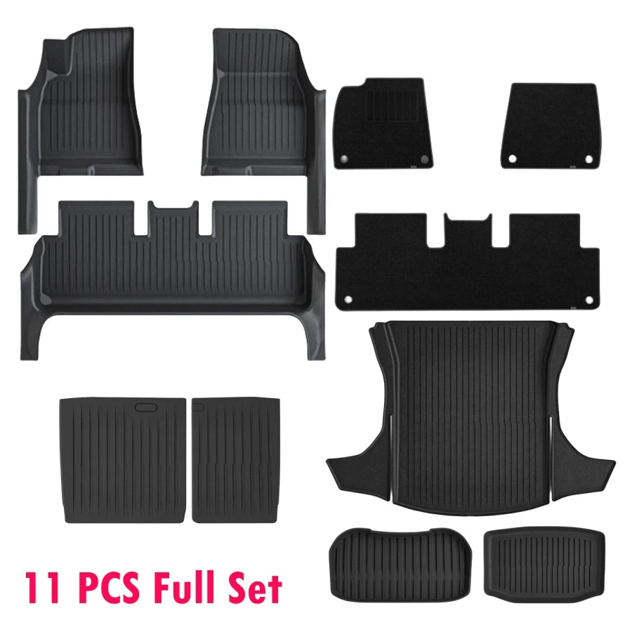 For 2024 Tesla Model 3 Highland Floor Mats with Door Sill Protector Full Cover Floor Liners with Front Rear Cargo Liner Seatback