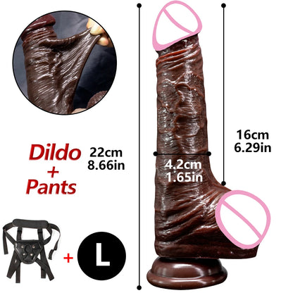 Sliding Foreskin G Spot Stimulate Realistic Simulation Dildo Soft Silicone Penis Huge Dick Suction Cup Sex Toy For Women Men