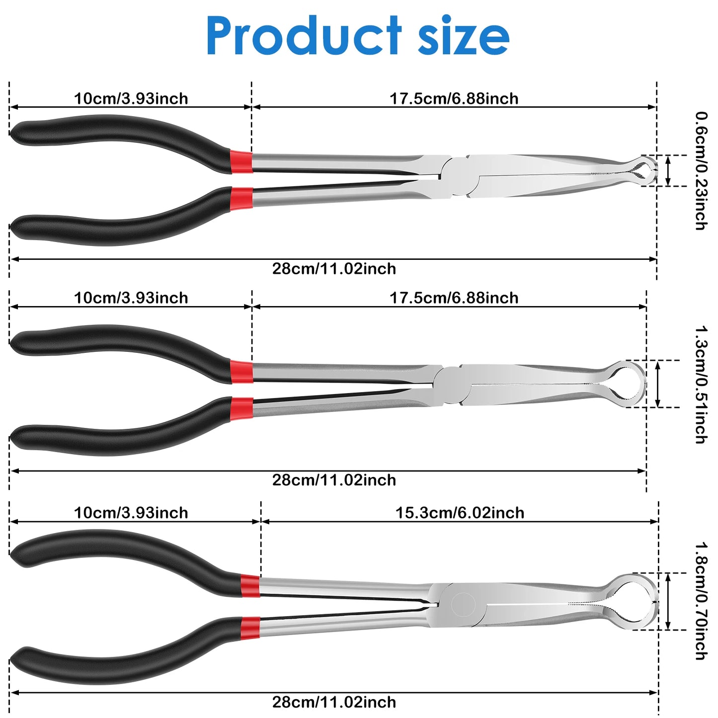 3/5Pcs Hose Gripper Plier Carbon Steel Spark Plug Removal Pliers Long Handle Car Electrical Disconnect Plier Radiator Hose Clamp