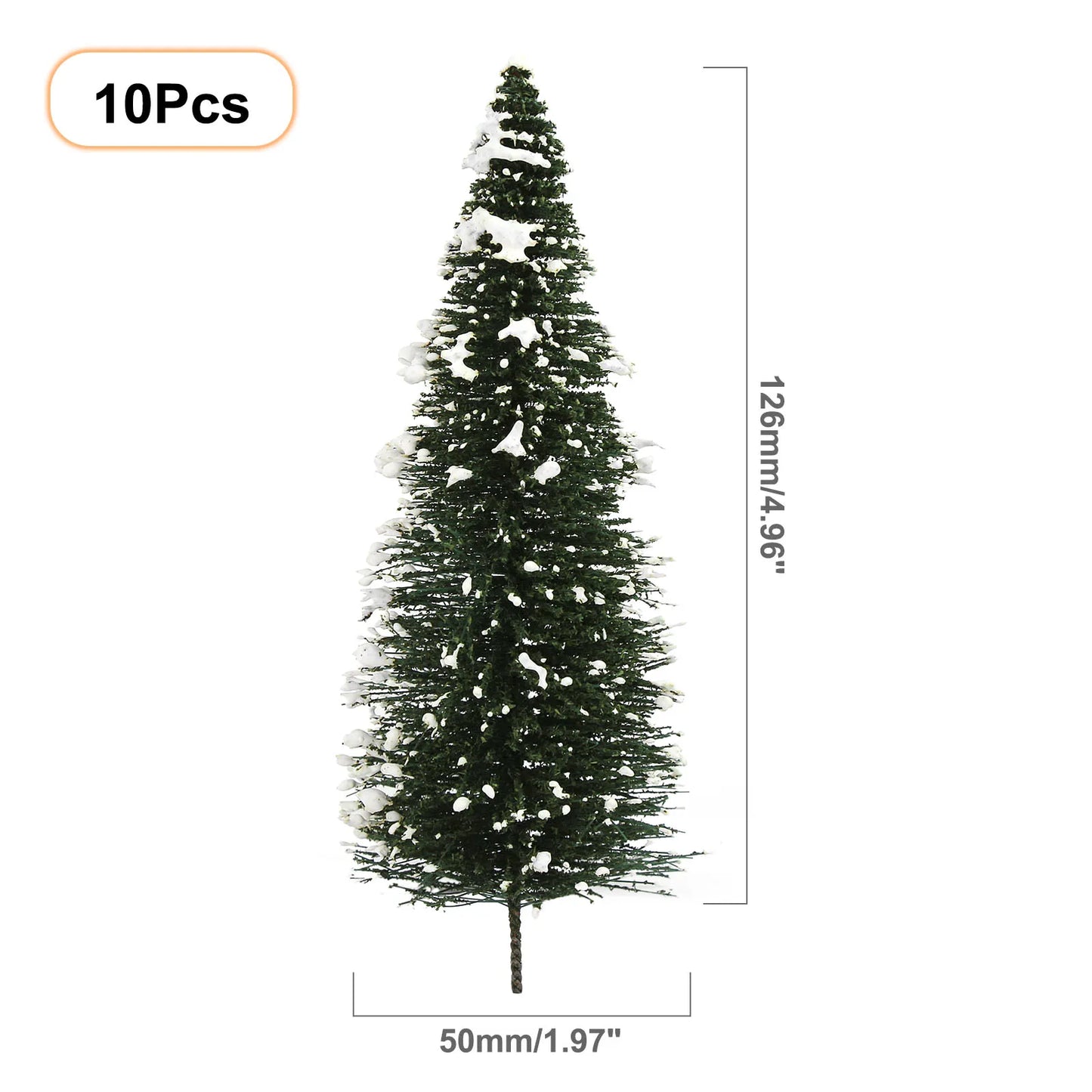 XS0804 Evemodel Model Snowy Pine Trees Deep Green Christmas Pines for HO O N Z Scale Xmas Decor Layout S0804