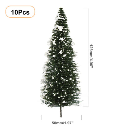 XS0804 Evemodel Model Snowy Pine Trees Deep Green Christmas Pines for HO O N Z Scale Xmas Decor Layout S0804