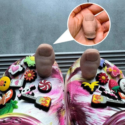 5/10Pcs Sets Hairy/Hairless Big Toe Funny Creative Hole Shoes Big Toe Shoes Buckle Decor Shoe Decoration Buckles Accessories