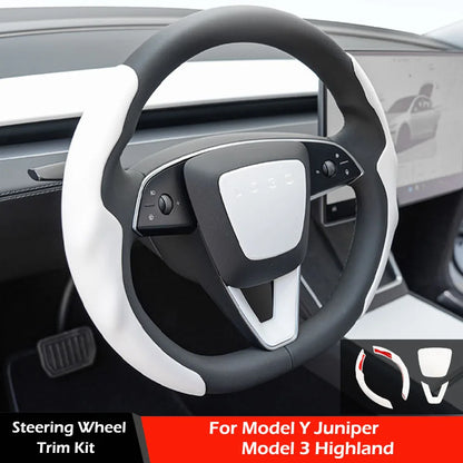 Matte White Steering Wheel Covers for Tesla Model Y Juniper Model 3 Highland Steering Wheel Cover Protector Car Accessories 2026