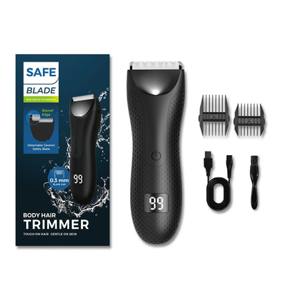 Men's Electric Groin & Body Hair Trimmer IPX6 Waterproof Shaver Body Grooming Clipper Bikini Epilator USB Rechargeable