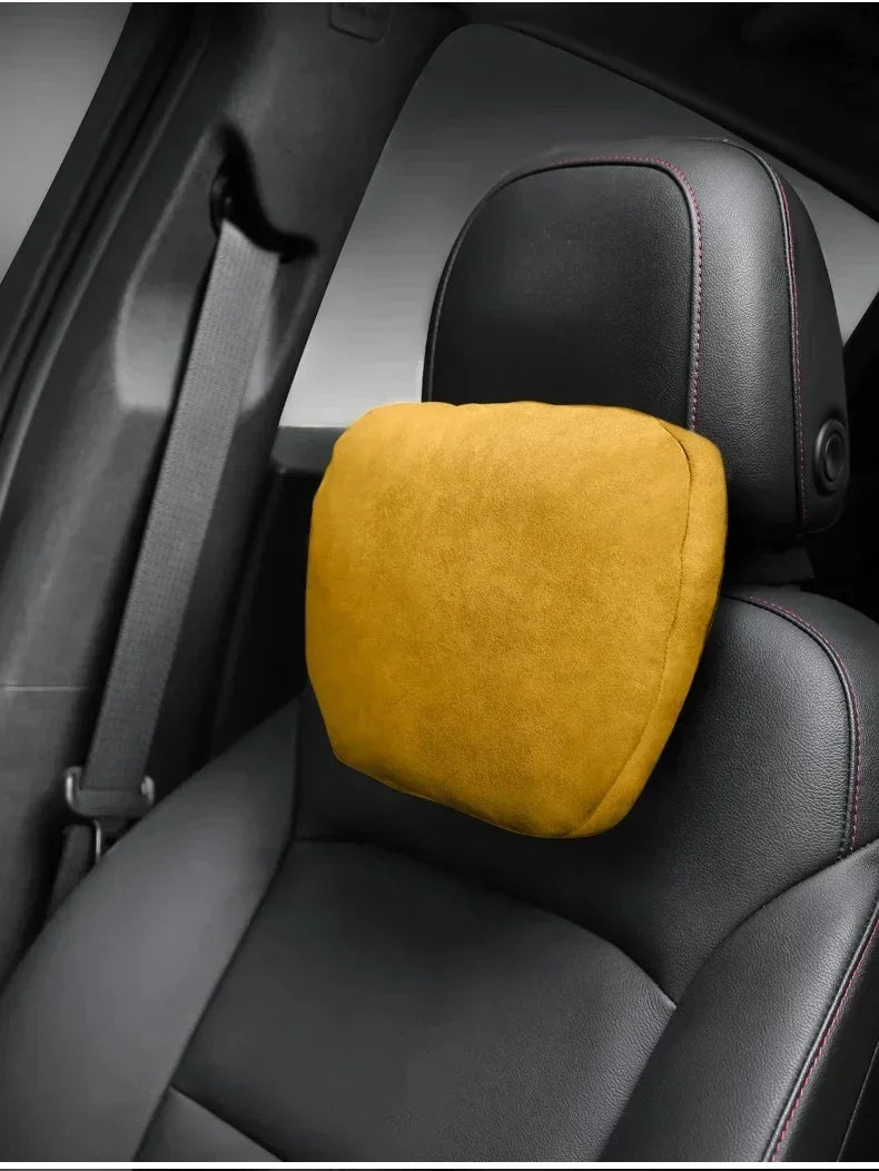 Italy Suede Car Neck Rest Pillow For Audi A1 8X GB Seat Head Neck Support Cushion Auto Interior Accessories
