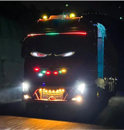 LED Truck Car Devil Eye Dynamic Pixel Panel Light Soft Foldable Lighting Scrolling 12V 24V For Board Windshield APP Remote