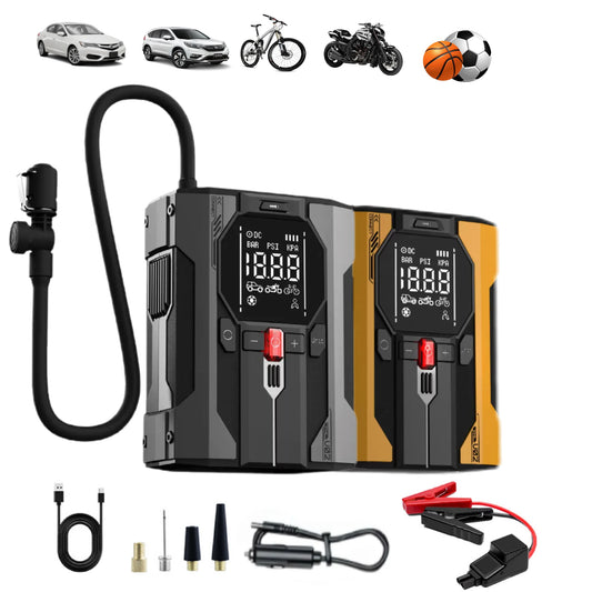 New 12V car Emergency jump starter Air Pump All-in-One Machine, 150 PSI Car Tires Air Pump for Auto, Motorcycles, Bikes, Balls