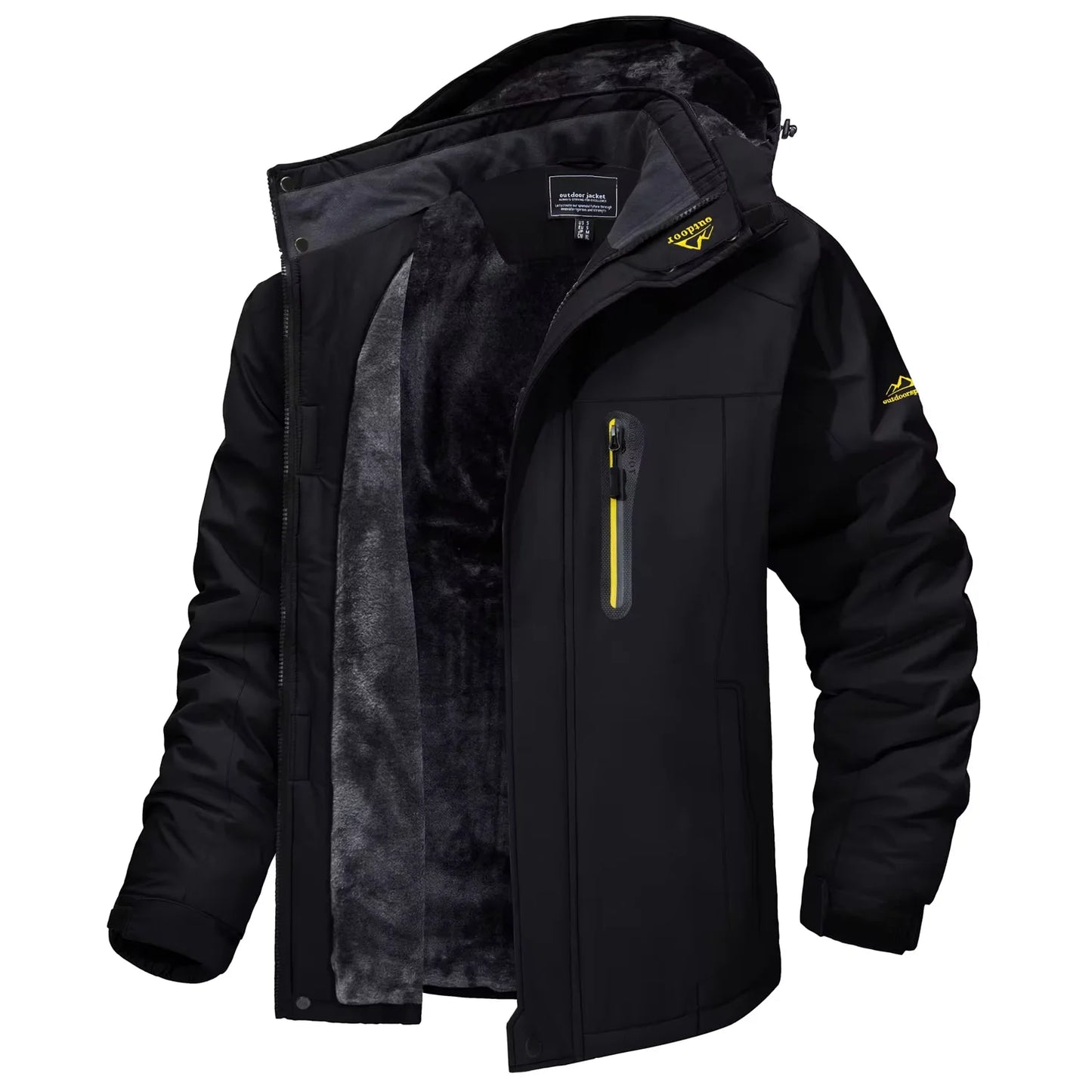 TACVASEN Winter Fleece Lining Parka Waterproof Mens Ski Snowboard Jackets Windproof Removable Hoodie Coats Casual Windbreaker
