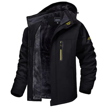 TACVASEN Winter Fleece Lining Parka Waterproof Mens Ski Snowboard Jackets Windproof Removable Hoodie Coats Casual Windbreaker