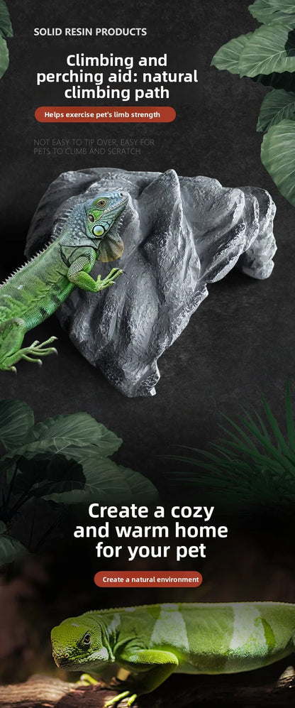 Nomoypet NS162 Rock Cave Simulation Pet Reptile Spider Turtle Sunbathing Platform Hideout Caves for Pets Reptiles Supplies