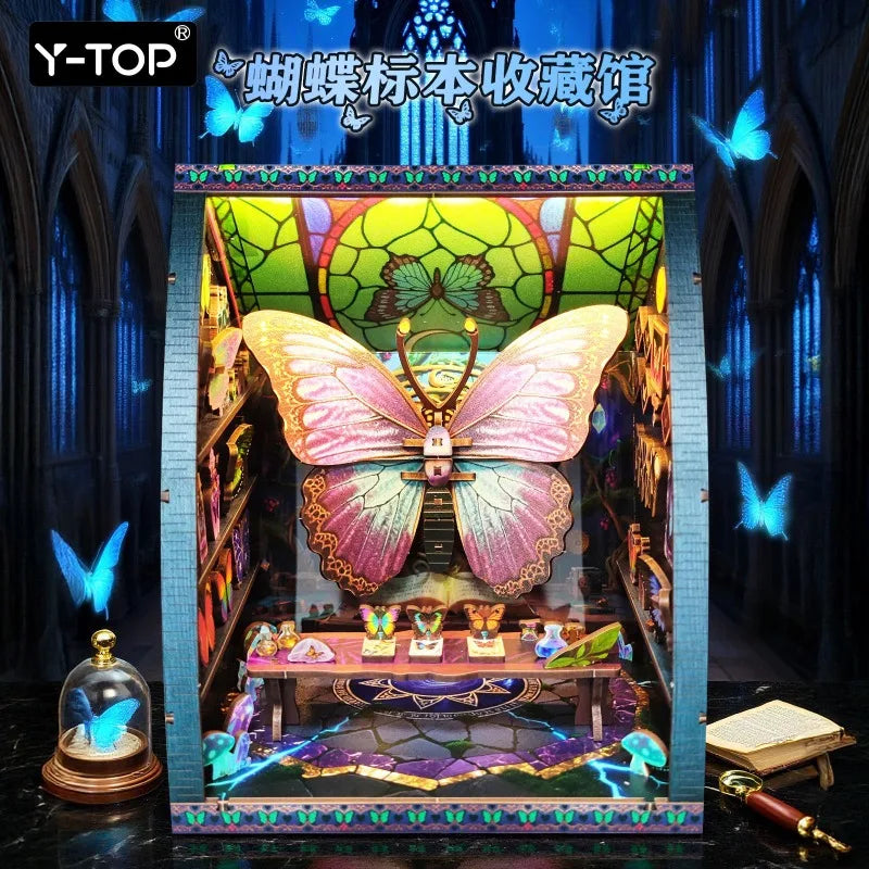 3D Butterfly Room Wooden Puzzle Adults DIY Handmade Jigsaw Educational Toy Unique Art Ornament Souvenir Gift for Kids Decoration