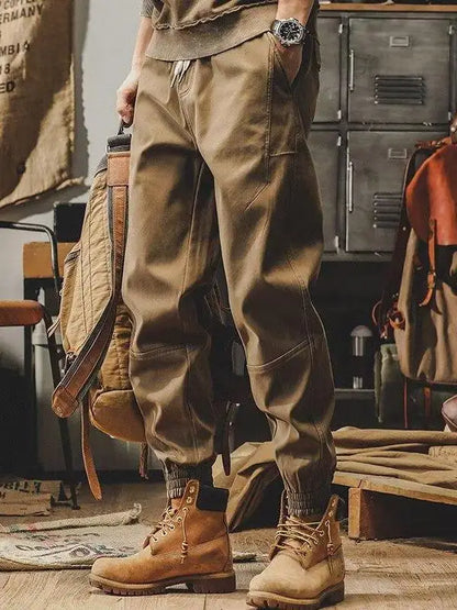 American Style Vintage Workwear Pants Men's Autumn Winter Loose Cuffed Heavy Duty New Casual Trousers Versatile Long Pants