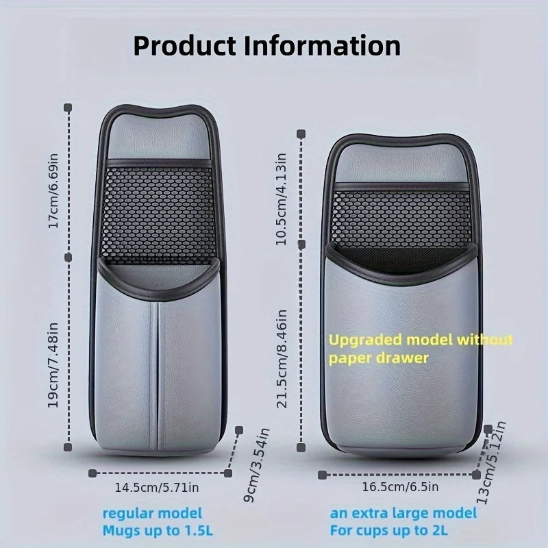 For Car Seat Cup Holder Large Water Bottle Holder Cup Holder Car Insulated Cup Organizer Multifunctional Drawer Storage Bag