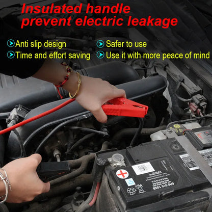 3/4m Extended Car Battery Jumper Cable Double Headed Starter Lead with Clamp Vehicle Boost Cable Line for Emergency Use