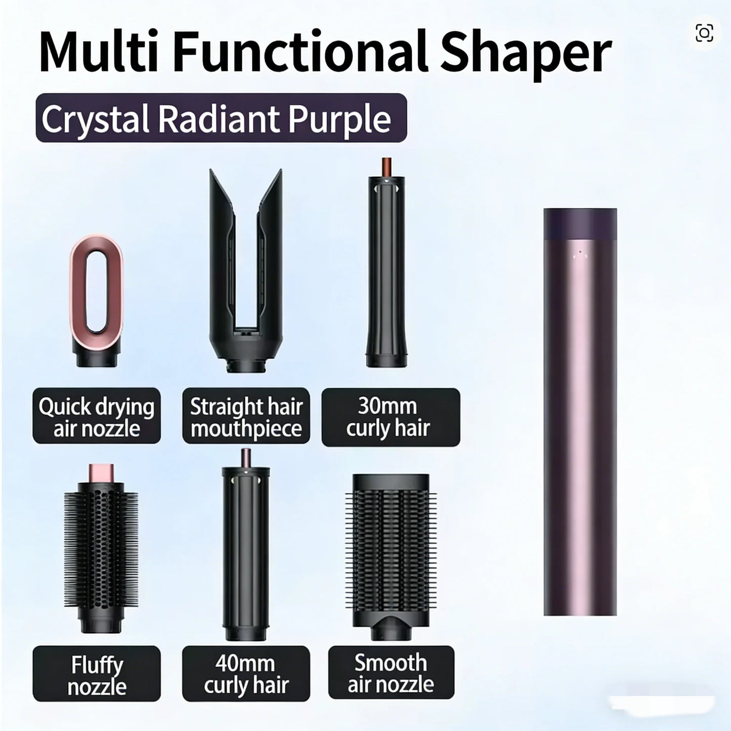SenCiciMen New 6-in-1 Hair Styler Hot Air Brush, Multi-Functional Dry Straighten Curl, Salon & Home Use Hair Styling Tool