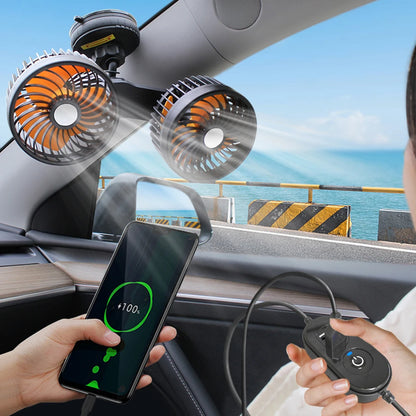 Auto Ventilation Fan USB Charging Air Circulator Fan 360 Degree Rotation Mini Car Fan Cooler Three Gears for Auto Sedan Mini Van