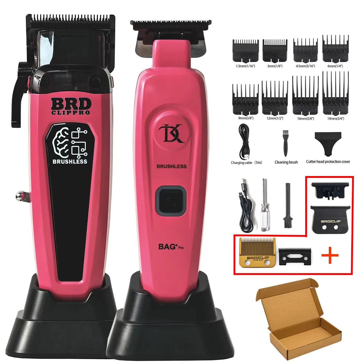 BRDCLIP 7500RPM Brushless Motor Professional Hair Clipper Barber Hair Cutting Machine Kit Salon Hair Trimmer for Men 106 078