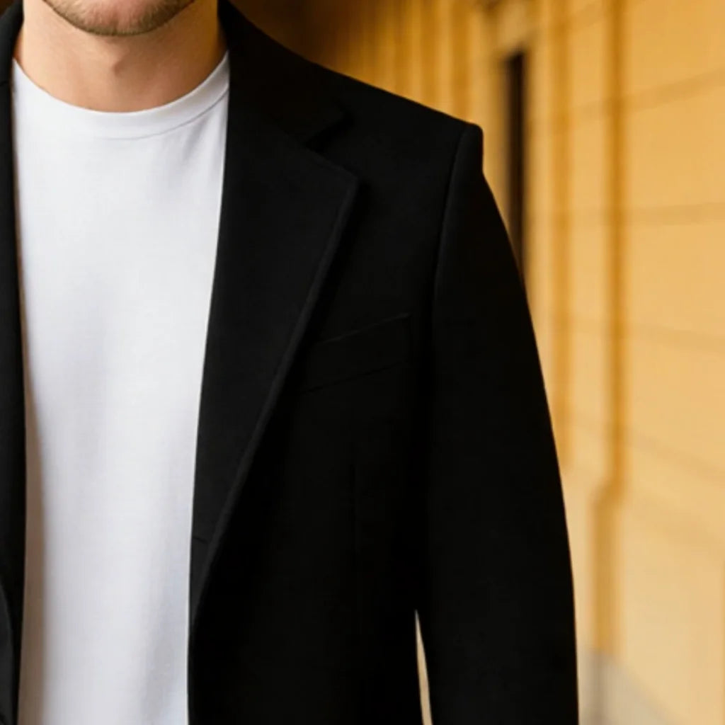 Men's  Woolen Overcoat, Thickened Winter Warm Trench Style - Stand Collar Streetwear Casual