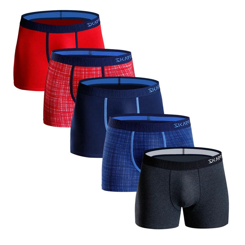 5pcs/pack Men Underwear Boxers Letter Elastic Band Mens Underpants Cotton Men's Panties Sexy Boxer Shorts Brand Trunks Gifts