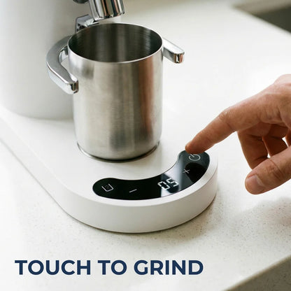 ROUNY USB-C Rechargeable Coffee Grinder 60 Settings, 41mm Stainless Steel Burr, LED Touch, Cordless Portable, White