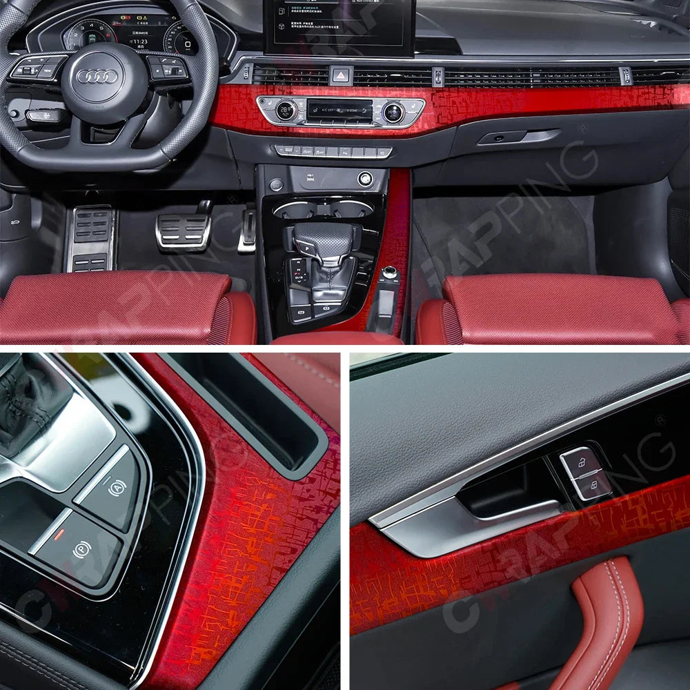 Red Series Wrap Vinyl Car Wrapping Film Bubble-free Vehicle Decoration PET Waterproof External Car Stickers Carbon Fiber Glossy