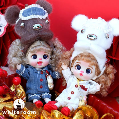Trendy Toy Doll OB11 Lion Dance Doll Chinese Style Girl Doll Clothes Set for Chinese New Year  Spring Festival Gift Festival BJD