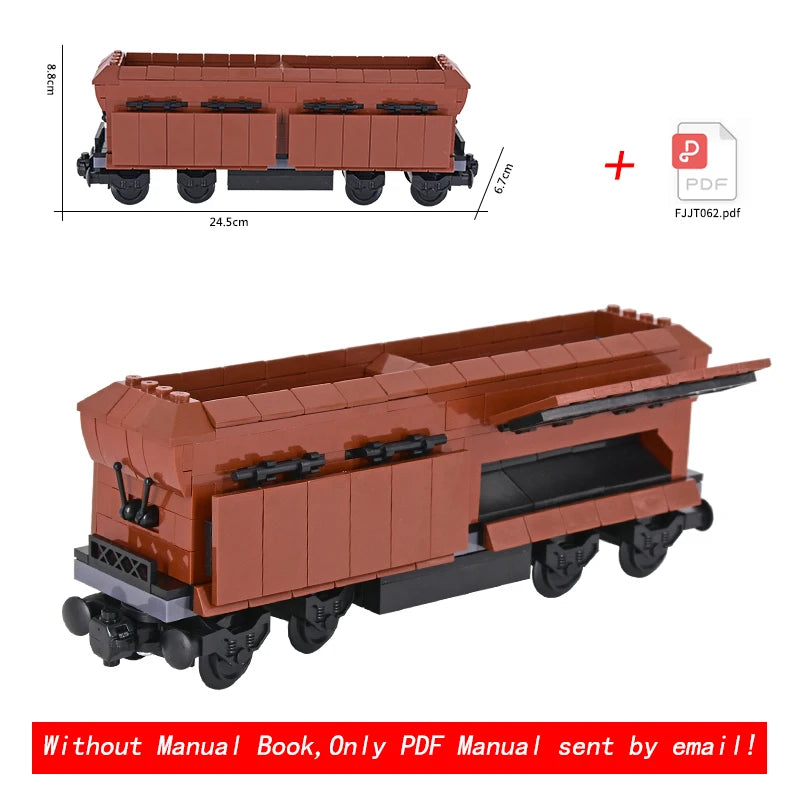 26cm Retro Double-Deck Passenger Train Car Building Blocks Model Green Gray Classic Train Display Toy for Hobbyists