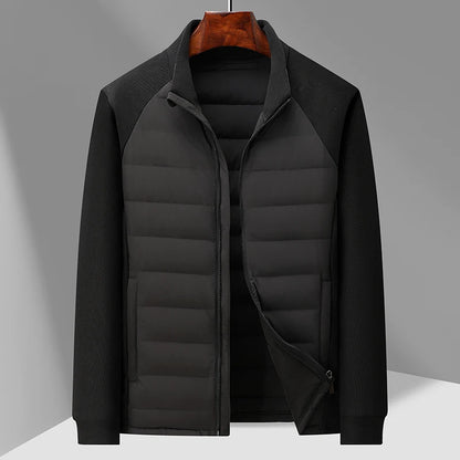 High-quality winter fashion, cool and lightweight hoodie, long-sleeved stand-up collar down jacket with 90% down content
