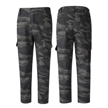 Men's Down Pants Winter Thicken Fleece Straight Leg Puffer Cargo Pants Warm Windproof Outdoor Warm Climbing Ski Trousers