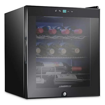 12 Bottle Compressor Wine Cooler Refrigerator w/Lock Freestanding Wine Cellar for Red, White, Champagne, Sparkling Stainless St