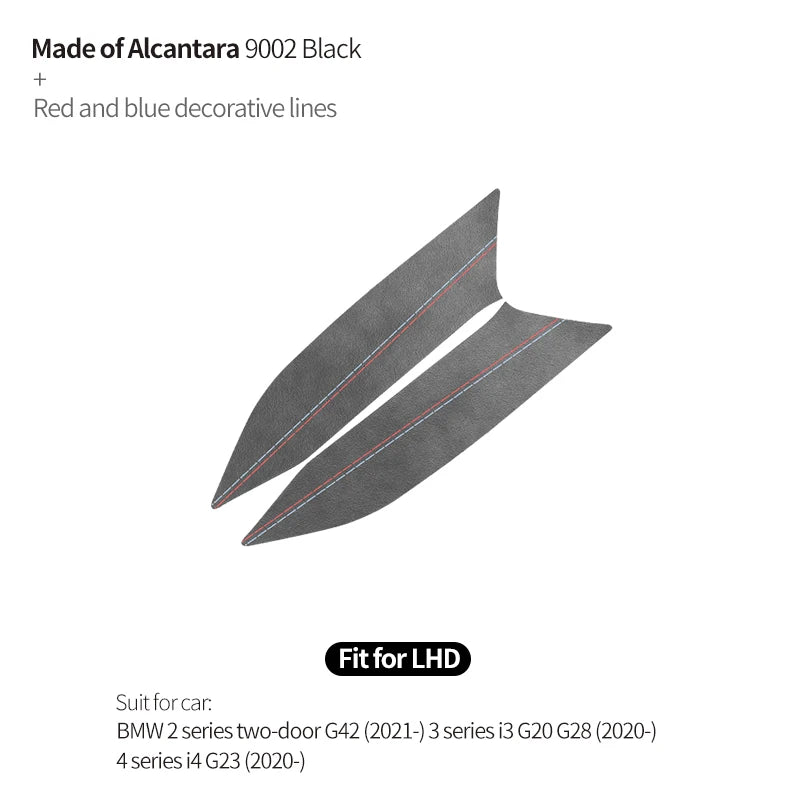 For BMW 2er Two-Door G42 3er i3 G20 G28 4er i4 G23 Center Console Side Trim Sticker Car Interior Accessories Made of Alcantara
