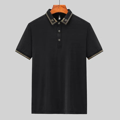 Big Size Men's Ice Silk Polo Shirts Short Sleeve Golf Wear Tee Shirt Male Plus Large 8XL 7XL 130kg Designer Breathable Business