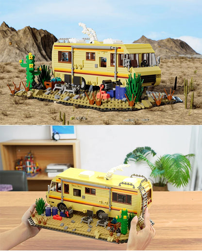 Technical Breaking Bad RV Adventure Camper Bus Car Model Building Blocks Fit Car Vehicle Assemble Bricks Toys For Boys Avid Fans