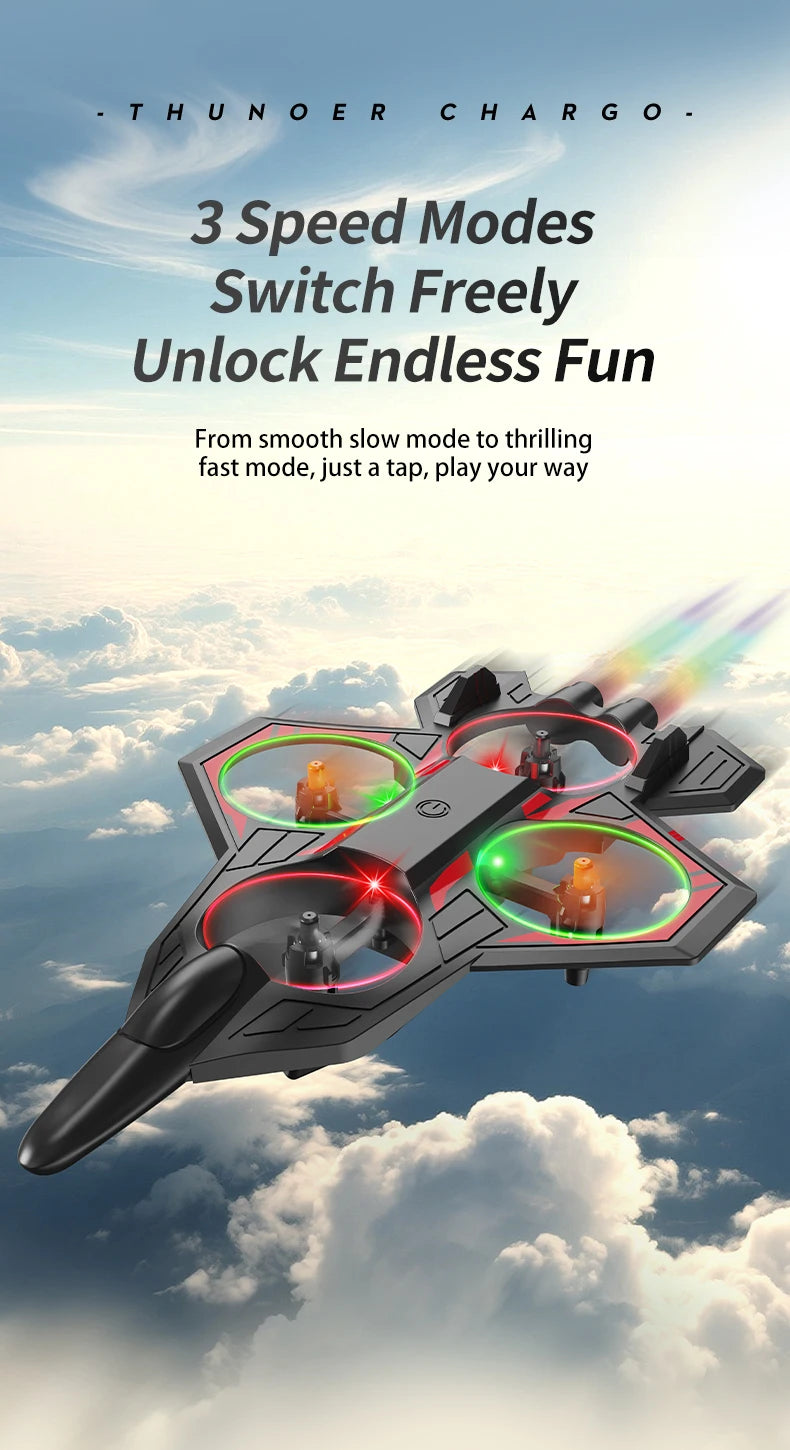 L101 RC Foam Airplane 2.4G RC Fighter Stunt Tumbling Helicopter with LED Colored Lights Airplane Model Toy