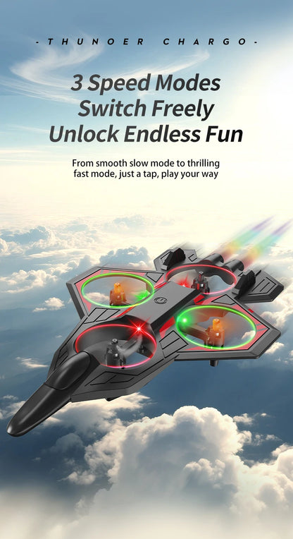 L101 RC Foam Airplane 2.4G RC Fighter Stunt Tumbling Helicopter with LED Colored Lights Airplane Model Toy