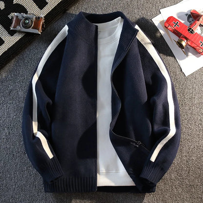 Trendy Men's Fashion Cardigan Sweater Jacket Stylish Acrylic Blend Cardigan for Fall and Winter Comfortable and Warm Men's Top