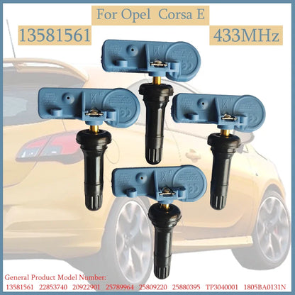 1/4PCS 13581561 TPMS Tyre Pressure Monitoring System For Opel Corsa E (2014-12 to 2019-12) 433MHz TIRE SENSOR 25880395 TP3040001
