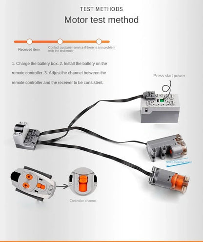 MOC Power Functions Parts Technical Servo Train Buggy M Motor 8883 Modified IR Remote Power Group Sets Lithium Battery Box 9686