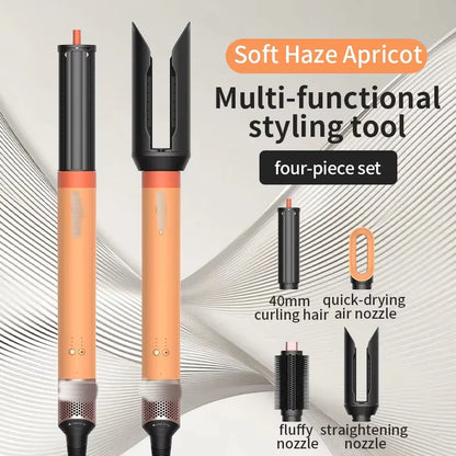 Professional 6 in 1 Cold Hot Air Styling Brush Hair Dryer Curling Iron Straightener Flat Iron 1700W Fast Dry Voluminous Waves